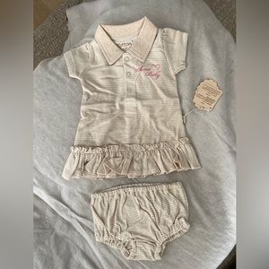 Eotton Certified Organic Cotton Baby Ruffle Dress with bottoms- Sweet Baby